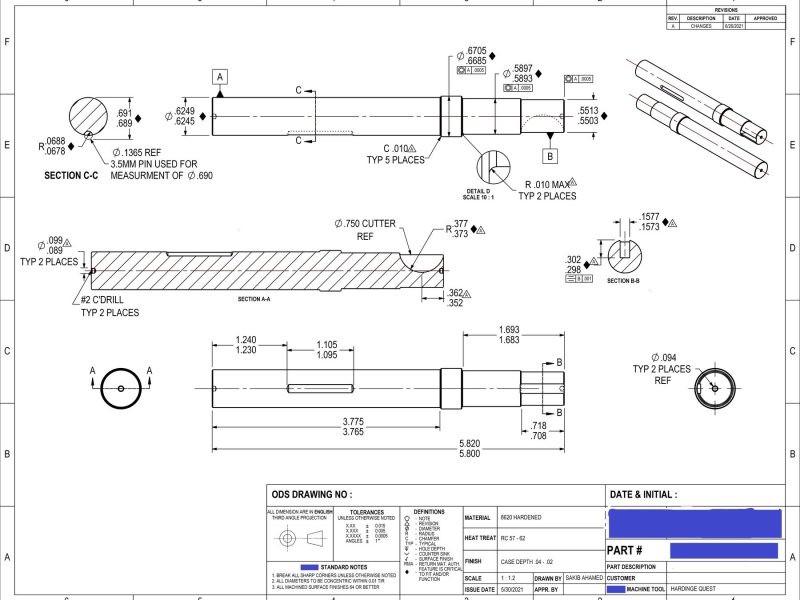 precision shaft pin